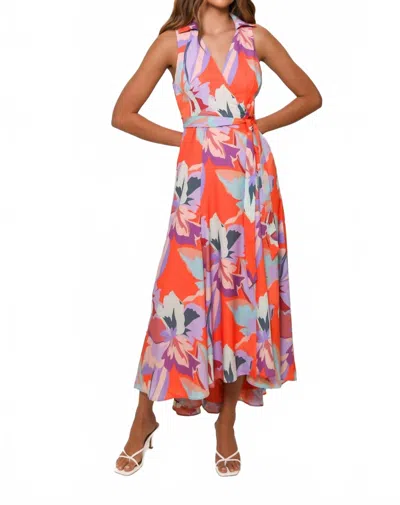 Hutch Women's Vela Wrap Maxi Dress In Orange In Multi