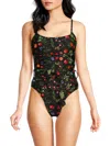 HUTCH WOMEN'S ZENNA FLORAL RUCHED ONE PIECE SWIMSUIT