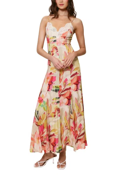 Hutch Women's Zipper Closure Cami Side Slit A-line Maxi Dress In Taupe In Multi