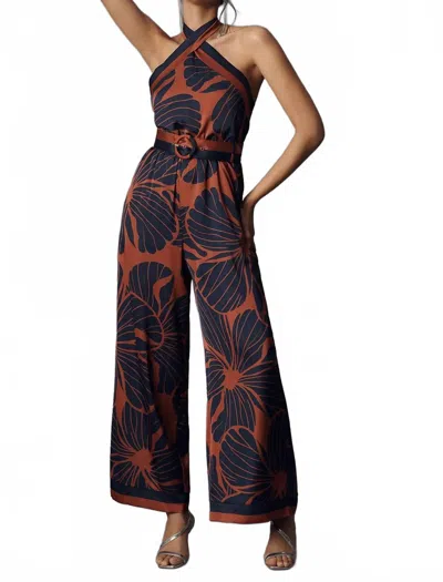 Hutch Woodson Halter Style Jumpsuit In Copper In Blue