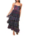 Hutch Tiered Bustier Dress In Slate Wild Garden Floral