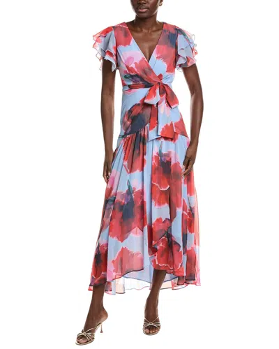 Hutch Zola Maxi Wrap Dress In Burgundy