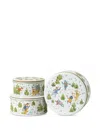 Hutschenreuther Children Snow-scene Tin Boxes (set Of Three) In White