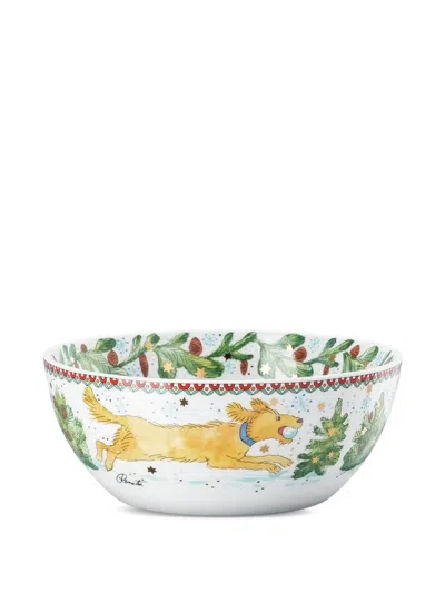 Hutschenreuther Christmas Dog-motif Bowl (15.2cm) In White