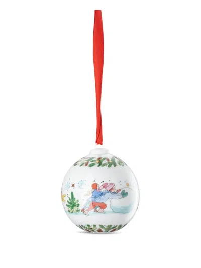 Hutschenreuther Christmas Scene Ornament (set Of Two) In White
