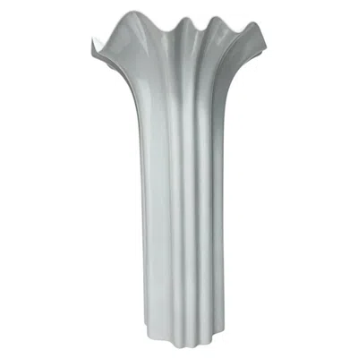 Pre-owned Hutschenreuther German White Porcelain Fluted Floor Vase, 20th Century
