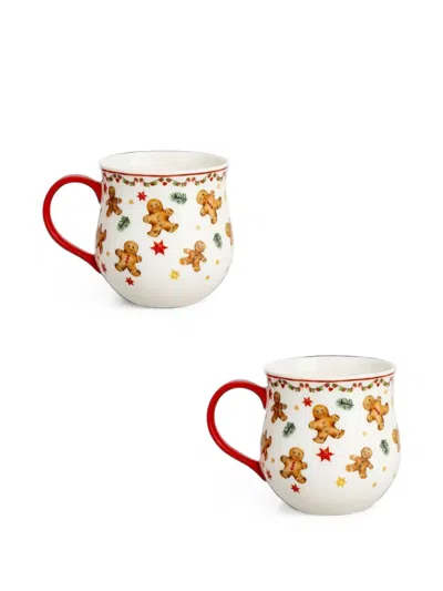Hutschenreuther Gingerbread-print Mugs (set Of 2) In Multi