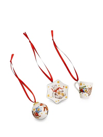 Hutschenreuther Illustrated Ornaments (set Of 3) In Multi