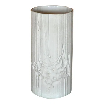 Pre-owned Hutschenreuther Large 70s  Op Art Bisque Porcelain Sculpture Vase Heinrich Fuchs In Gray
