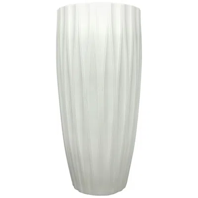 Pre-owned Hutschenreuther Large Modernist Fluted White Bisque Vase By , Germany, 1970s