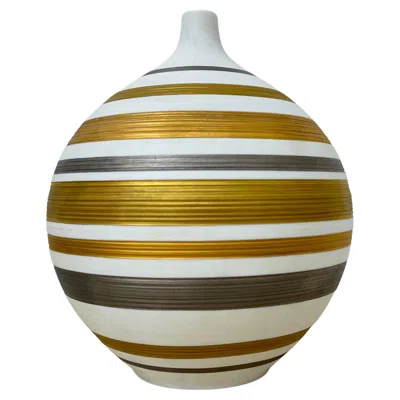 Pre-owned Hutschenreuther Mid-century Design Porcelain Vase By , 1970s In Brown