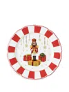 Hutschenreuther Nutcracker Striped Plates (set Of Six) In White