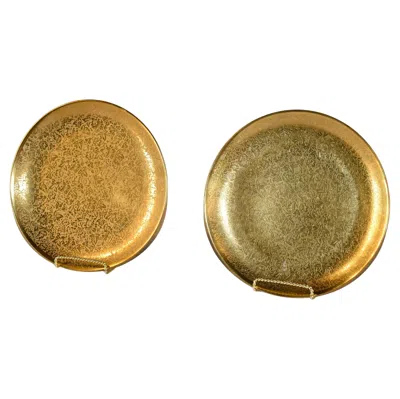 Pre-owned Hutschenreuther Pair Of  Gold Plates, Circa 1925 - 1939 In Brown