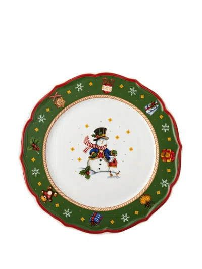 Hutschenreuther Snowman Scalloped-edge Plate (33cm) In Green