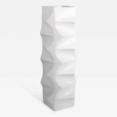 Pre-owned Hutschenreuther White Porcelain Vase By Heinrich Fuchs For , 1960