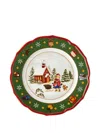 Hutschenreuther Winter-scene Scalloped Plates (set Of Six) In White