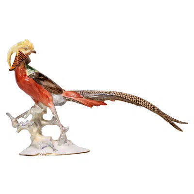 Pre-owned Hutschenreuther -selb German Porcelain Figurine Karl Tutter Chinese Pheasant In Sand