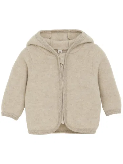 Huttelihut Jacket Ears Wool Fleece In Neutral