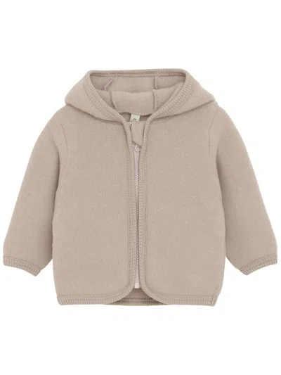 Huttelihut Jacket Ears Wool Fleece In Neutral