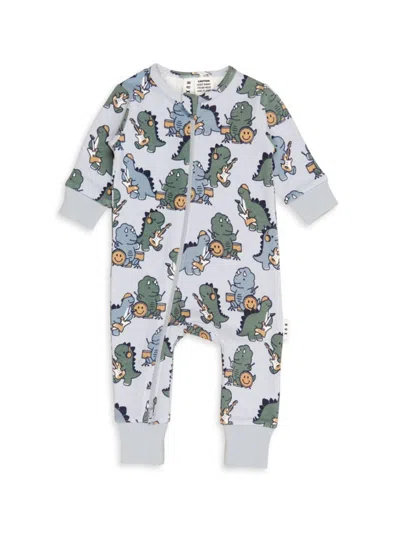 Huxbaby Baby Boy's Memory Lane Dino Band Coveralls In Slate