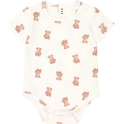 Huxbaby Kids'  Beary Snuggly Newborn Romper In Neutral