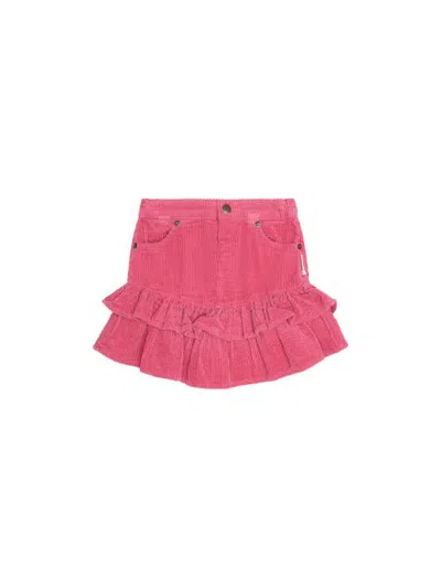 Huxbaby Berry Cord Tiered Skirt In Red