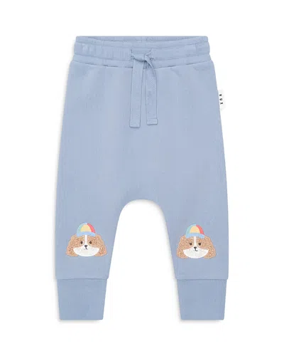 Huxbaby Boys' Happy Pup Fleece Track Pants - Baby In Stone Blue