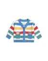 Huxbaby Peekaboo Hux Stripe Knit Cardi In Blue