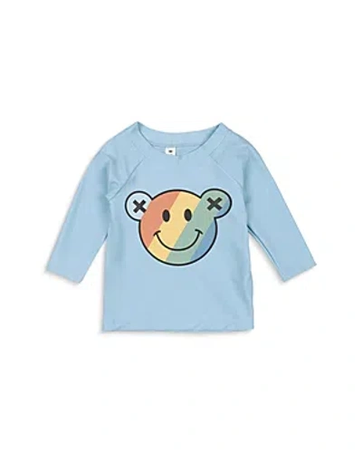 Huxbaby Boys' Smiley Rainbow Bear Print Long Sleeve Rash Guard - Baby, Little Kid In Blue