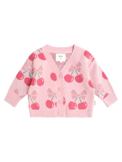 HUXBABY HUXBABY CHERRY PIE SCALLOPED KNIT CARDI