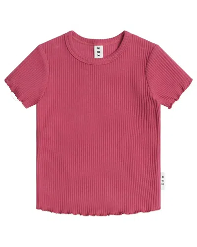 Huxbaby Kids' Cherry Rib T-shirt In Pink