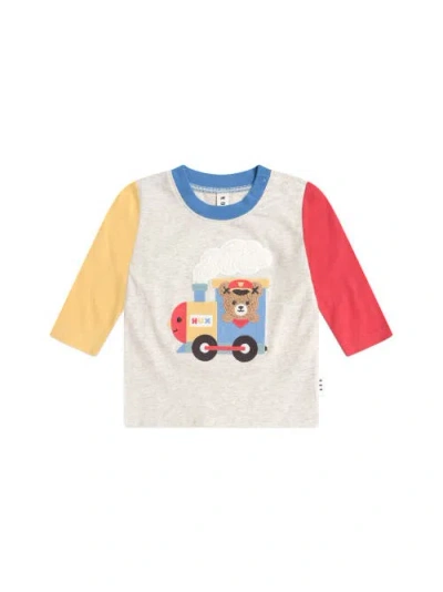 Huxbaby Choo Choo Huxbear Longsleeve Top In White