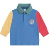 Huxbaby Colour Block Longsleeve Polo Tee In Blue