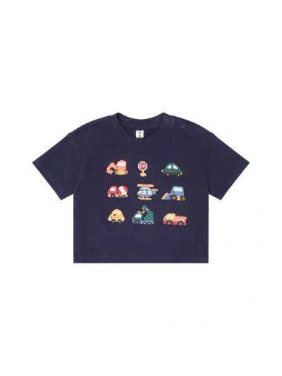 Huxbaby Construction Navy Tee In Blue