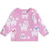 Huxbaby Daisy Scalloped Knit Cardi In Pink