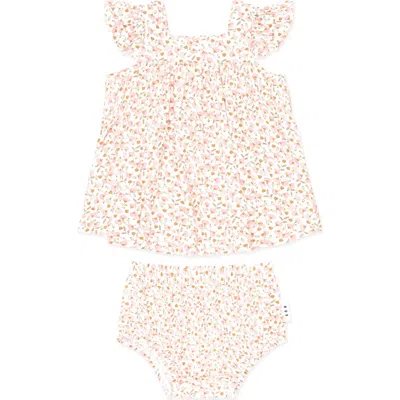 Huxbaby Ditsy Floral 2pc Top And Bloomer Set In Pink