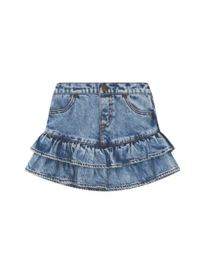 Huxbaby Kids'  Dreamy Denim Tirered Skirt In Blue