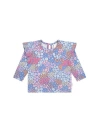 Huxbaby Floral Bloom Frill Top In Blue