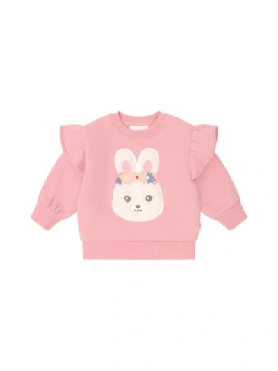 Huxbaby Flower Field Bunny Sweatshirt In Pink