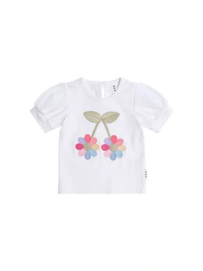 Huxbaby Kids'  Flower Power Puff Sleeve Tee In White