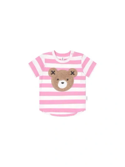 Huxbaby Kids'  Furry Huxbear Stripe Tee In Pink
