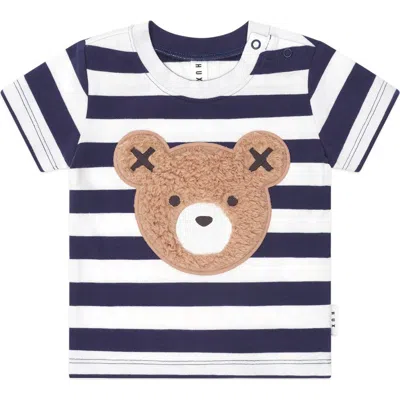 Huxbaby Kids'  Furry Huxbear Stripe Tee In Blue