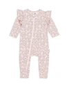 HUXBABY GIRLS' COTTON BLEND FLOWERBOW FRILL ROMPER - BABY
