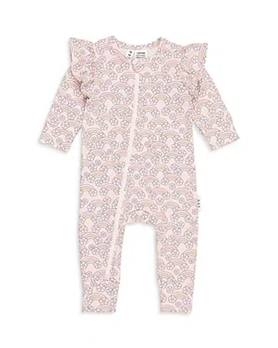 Huxbaby Girls' Cotton Blend Flowerbow Frill Romper - Baby In Pink