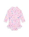 Huxbaby Girls' Hux Emoji Zip Swimsuit - Baby In Blush
