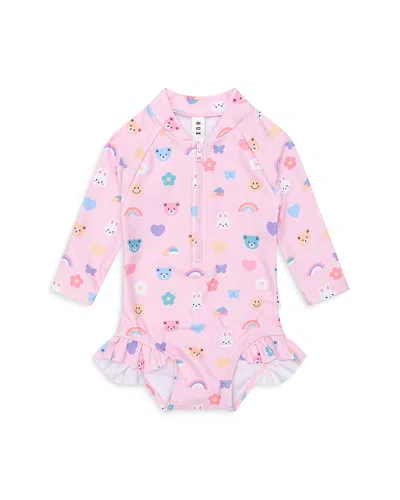 Huxbaby Girls' Hux Emoji Zip Swimsuit - Baby In Blush