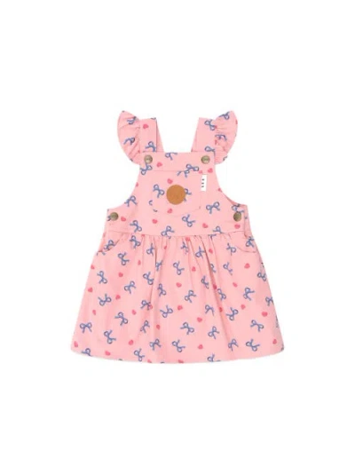 Huxbaby Kids'  Hearts And Bows Pinafore In Pink