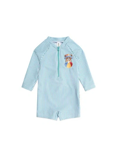 Huxbaby Kids'  Huxbear Stripe Swimsuit Shortie In Green