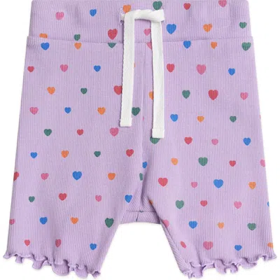 Huxbaby Kids'  I Heart Cake Rib Shorties In Purple