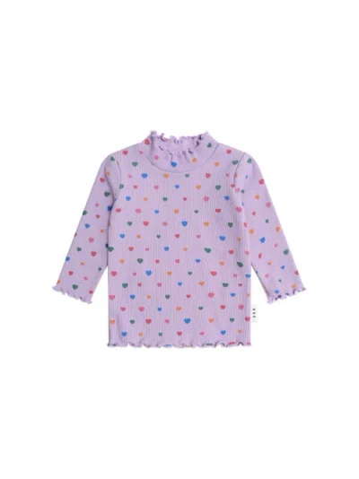 Huxbaby Kids'  I Heart Cake Rib Skivvy In Purple